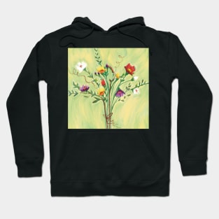 Lemon Floral Meadow Freesias Hoodie